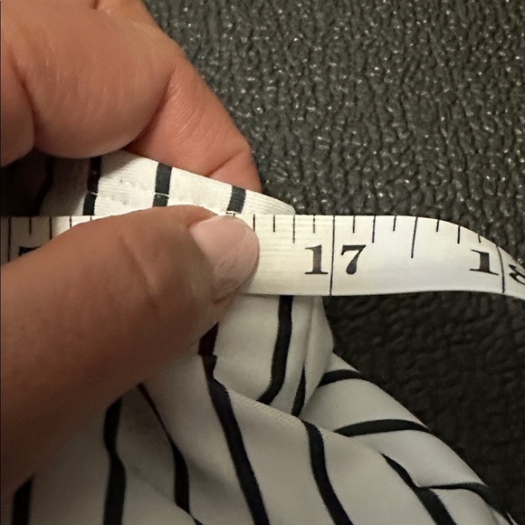 Striped dark blue and White Women's swim top size large - Picture 4 of 5